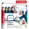 Stabilo Kredki do tablic MARKdry (+ temperówka i ściereczka) 4 kolory