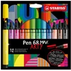 STABILO Pen 68 MAX, 12 colours, rusvai gelsvas, Juodas, Mėlyna, Brown, Žalias, Light Mėlyna, Light Žalias, Oranžinis, Rožinė, Violetinė, Raudona, Violet, Geltona, 5 mm, 1 mm, Multicolour, Round