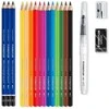 Staedtler 146 10C, Juoda, Mėlyna, Bordo, Ruda, Žalia, Šviesiai mėlyna, Šviesiai žalia, Alyvinė, Oranžinė, Persikų, Raudona, Geltona, 15 vnt.