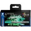 Staedtler STAEDTLER MultiInk Pigment Arts brush pen 6er-Set grün&amp;türki retail