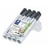 Baltos lentos žymeklis STAEDTLER Lumocolor® 351, juodas, apvalus, 2 mm - dėžutėje 4 vnt.