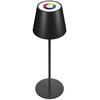 „Realpower LED-RGB“ stalinė lempa su pritemdomu staline lempa ir juoda baterija