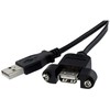 StarTech.com USBPNLAFAM1 USB kabelis 0,3 m 2,0 USB A lydmetalis