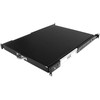 StarTech.com 1U stumdomas serverio stelažas, montuojamas klaviatūros lentynėlėje, 55 svarai (25 kg), 22 col. (55 cm) gylio, plieno ištraukiamas stalčius, skirtas 19 colių AV, tinklo įrangos stelažui, reguliuojama lentyna, plienas, juodas, 5,7kg