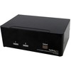 StarTech.com 2 prievadų dvigubas „DisplayPort“ USB KVM jungiklis su garsu ir USB 2.0 šakotuvu, 3840 x 2400 pikselių, 4K „Ultra HD“, 18 W, juodas