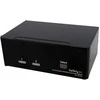 StarTech.com 2 prievadų dvigubas „DisplayPort“ USB KVM jungiklis su garsu ir USB 2.0 šakotuvu, 3840 x 2400 pikselių, 4K „Ultra HD“, 18 W, juodas