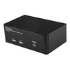 StarTech.com 2 prievadų dvigubas „DisplayPort“ USB KVM jungiklis su garsu ir USB 2.0 šakotuvu, 3840 x 2400 pikselių, 4K „Ultra HD“, 18 W, juodas