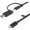 USB kabelis StarTech USB-A + USB-C - USB-C 1 m Juodas (USBCCADP)