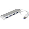 StarTech.com 4 prievadų USB šakotuvas, USB A į 4 USB-A prievadus, USB 5 Gbps, tvirtas dizainas, maitinamas per magistralę, nešiojamas nešiojamojo kompiuterio USB 3.0 šakotuvas, USB 3.2 Gen 1 (3.1 Gen 1) Type-A, USB 3.2 Gen 1 (3.1 Gen 1) Type-A, 5000 Mbit/s, sidabrinis, baltas, aliuminis, plastikas, maitinimas