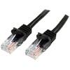 StarTech.com Cat5e jungiamasis kabelis su RJ45 jungtimis be jungčių - 3 m, juodas, 3 m, Cat5e, U/UTP (UTP), RJ-45, RJ-45, juodas