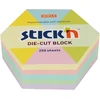 Stickn Notes sześciokąt, 61x70mm, mix 5 kol. pastelowych, 250kart. Stick''n 21826