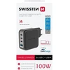 „Swissten“ kelioninis įkroviklis GaN 3x USB-C PD 100W / USB-A 18W QC