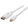 TECHLY Mini DisplayPort kištukas – DisplayPort kištukas 4K 60Hz 2m Baltas