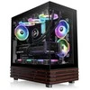 Thermaltake View 270 Plus WS ARGB , Tower-case - juodas/holz, Tempered Glass x 2, Holz-Struktur