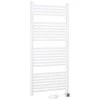 Thermrad Tone-E elektrinis rankšluosčių džiovintuvas, 600 W, apvalus vamzdis ir saulės kolektorius, su prijungimo laidu, aukštis x plotis 1200 x 550 mm, baltas RAL9016