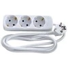Thorkild Larsen E-line 3-jų lizdų kištukas 3G1.0 - H05VV-F, baltas, su Schuko jungtimi, 230V/16A, plastikinis laidas, 1,5 m