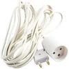 Thorkild Larsen E-line prailgintuvas 2x0,75 - H03VVH2-F, baltas usb, 230V/10A, plastikinis kabelis, 5m