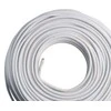 Thorkild Larsen E-line plastikinis apvalkalas 2x0,75 - H03VV-F, baltas apvalus išorinis sriegis, 100 m ritė susitraukiančiame plastike