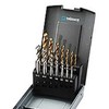 Thurmer Tools HSSE spiralinis sriegiklis ir grąžtas M3-12 - Spiralinių sriegtuvų rinkinys M3-12 su TiN grąžtu, 14 dalių rinkinyje