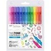 Tombow TwinTone, 12 vnt., Daugiaspalvis, Plonas/Apvalus galiukas, Apvalus, 0,3 mm, 0,8 mm