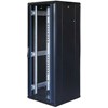 19" Komutacinė spinta TOTEN, System G, 32U, 600x600, stiklinės durys, perforuotos galins durys, iki 800kg, juoda/ G6.6632.9801 / 19-G6632GP