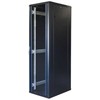 19" Comunication cabinet TOTEN, System G, 42U, 600x800, stiklinės durys, galinės metalinės durys, iki 800kg, juoda / 19-G6842GM