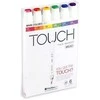 Touch Teptuko formos žymeklis, 6 vnt. pagrindinių spalvų, teptukas + vidutinio kampuotas galiukas