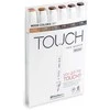 Touch Teptuko formos žymeklis, 6 vnt. medienos dažų, teptukas + vidutinio kampo galiukas