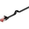 Goobay Triton CAT 6 plokščias kabelis, U/FTP, juodas – kabelio ilgis 0,25 m