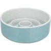 Trixie Slow Feeding, keraminis dubuo, šunims/katėms, pilka/mėlyna, 1,1 l/17 cm, sulėtina ėdimą