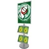Plakatas Twinco Dvigubas lentynų stovas su plieninėmis lentynomis A1 Alu 450x529x1900mm (1 vnt.)
