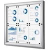 Twinco TWIN pakabinama baltos lentos spintelė, skirta naudoti viduje ir lauke, su dangčiu – 6 x A4 sidabrinės spalvos, 7410x23x6960 mm (1 vnt.)