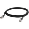 Ubiquiti UACC-Cable-Patch-Outdoor-1M-BK UISP komutacinis lauko kabelis, ekranuotas RJ45 kištukas, vidinis folijos ekranavimas ir drenažo laidas, užtikrinantis didesnę apsaugą nuo ESD pažeidimų