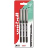 UNIBALL Uni-ball eye 150 3 vnt. juodų rutulinių rašiklių, linijos plotis 0,2 mm, mikro