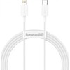 USB-C į „Lightning“ laidas Baseus „Superior“ serija, 20 W, 2,4 A, 1 m, baltas CATLYS-A02