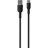 PURO maitinimo ir duomenų sinchronizavimo minkštas laidas iš USB-A į USB-C 1,5 m, 1,5 m, USB A, USB C, juodas