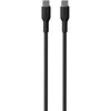 PURO maitinimo ir duomenų sinchronizavimo minkštas laidas iš USB-C į USB-C 1,5 m, 1,5 m, USB C, USB C, juodas