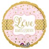 Usorteret Folieballon rund Love always & forever 71 cm