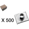 CUBIC Veržlės detalė, M10, bėgelių sistema, 500 vienetų pakuotė.