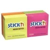 BNT Lipnūs lapeliai Stick´N 21332, 76x76mm, 12 blokelių po 100 lapelių, įvairių neoninių spalvų