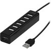 Vivanco VVITHUB20USB7IN1OUT, USB 2.0 Type-A, USB 2.0 Type-A, Juoda, 0,1 m