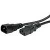 Value Kabelis zasilający IEC 0.5m juoda (Kabelis zasilający IEC 60320 C13 do IEC 60320 C14)