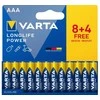 Varta 04903 121 772, Vienkartinės baterijos, AAA, Šarminės, 1,5 V, 12 vnt., 44,5 mm