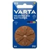 Varta 312, Vienkartinės baterijos, PR41, Cinko-oro, 1,45 V, 6 vnt., Hg (gyvsidabris)