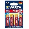 Varta -4706/4B, Vienkartinės baterijos, AA, Šarminės, 1,5 V, 4 vnt., Raudona, Geltona