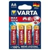 Varta -4706/4B, Vienkartinės baterijos, AA, Šarminės, 1,5 V, 4 vnt., Raudona, Geltona