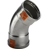 VIEGA Inox alkūnė 45 laipsnių 76,1mm INOX, nerūdijančio plieno mova / įmova, SC-Contur