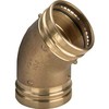 VIEGA Sanpress XL alkūnė 45 laipsnių 76 mm, pagaminta iš pistoleto metalo. Įvorė/įvorė, SC-Contur.