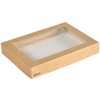Duni Biopak Viking Brick dangtelis 140x200x30 mm, popierius/PLA su langeliu, ruda/permatomas, 300 vnt./dėžėje