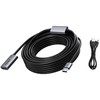 Vision 10 m USB 3.0 aktyvus prailginimo kabelis - nikeliuoti kištukai - pralaidumas 3 Gbps - sudėtyje USB kabelis, jei reikia papildomo signalo stiprinimo - daugiau nei 65 procentų dengiamoji pintinė izoliacija